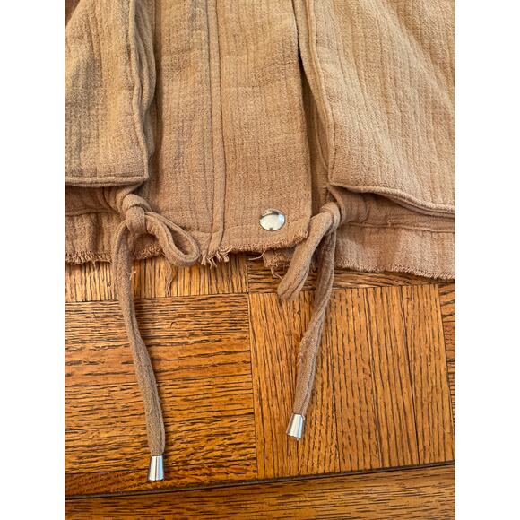 BlankNYC Cotton Voile Gauze raw edge Bomber Jacket small - Picture 4 of 11